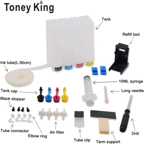 Toney King Ciss Ink System For HP 901 XL Ink Cartridge J4500 J4580 J4550 J4540 4500 J4680 J4524 J4535 J4585 J4624 Printer Ciss