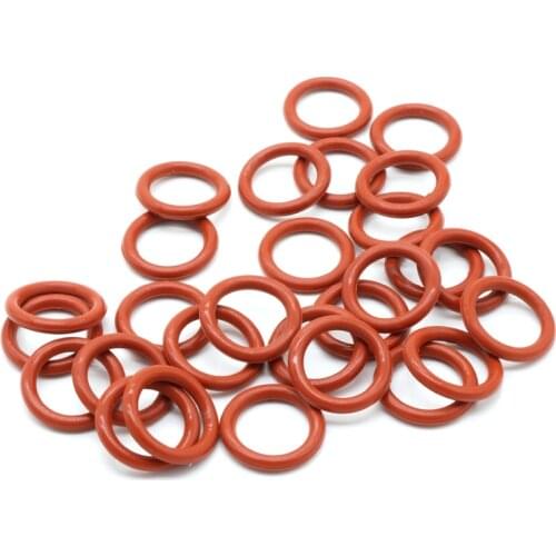 100pcs VMQ O Ring Gasket Thickness CS 3mm OD 10 ~ 70mm Silicone Rubber Insulated Waterproof Washer Round Shape Nontoxi Red