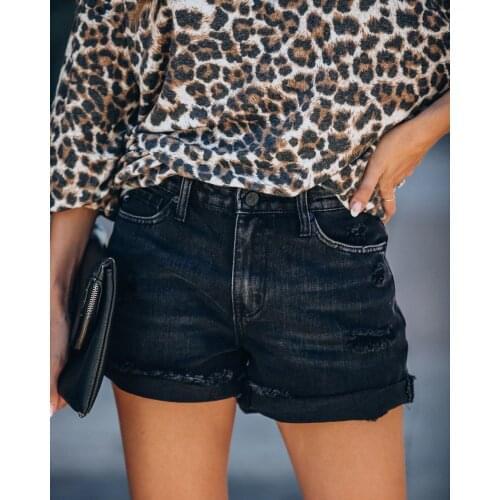 2021 New European And American High Waist Short Jeans Women Retro Hole Ripped Curled Denim Shorts Hot Ladies Pants