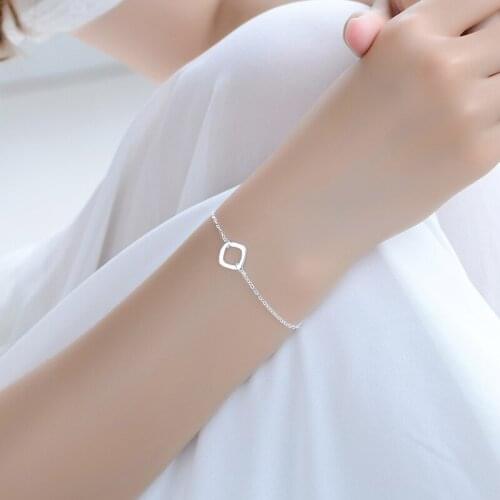 Everoyal Charm Women Bracelets Silver 925 Jewelry Square Female Elegant Silver Anklets For Girl Birthday Party Accessories Lady