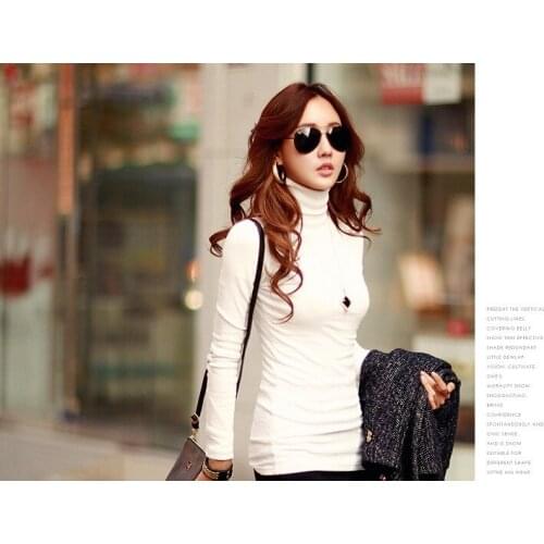 2018 Spring Autumn Winter Sweater Women Wool Turtleneck Pullovers tight woollen black white sweater