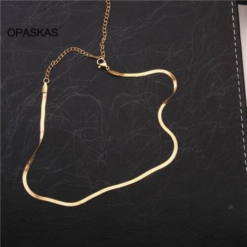 Snake Chain Necklace Golden Brightening Plated DIY Shining Link with Clasps for Jewelry Making PT