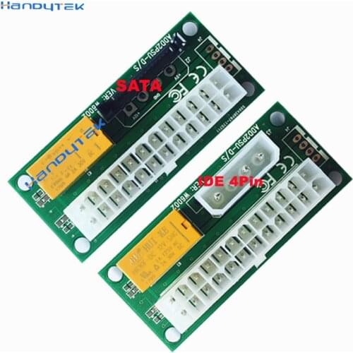 1/5pcs Dual PSU Adapter ATX 24Pin to 4Pin/SATA Power Sync Starter Card Extension Cable Converter ADD2PSU Riser Adapter Extender