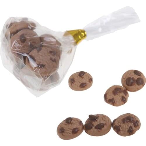 1 Pack Cute Dollhouse Miniature Doll Houses Chocolate Cookies Bakery Biscuit Mini Pretend Toys Kitchen Decor For Children Kids