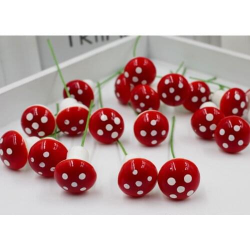 10Pcs Crafts Home Decoration Accessories Mini Red Mushroom Garden Ornament Miniature Plant Pots Dollhouse Diy
