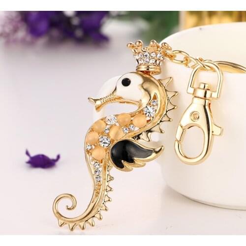 2017 NoEnName_Null new fashionable noble crown hippocampus keychain wallet & bag buckle holiday birthday gift