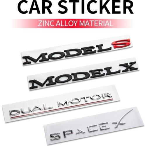 Car 3D Metal Sticker For Logo Letter Model 3 X Tail Label For Tesla Model S Three Y Car Rear Trunk Emblem Badge Decoration