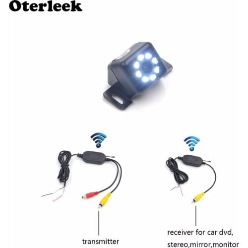 Car Wireless IP68 Waterproof Reversing Rearview Camera 8 LED Lights Night Vision Car Rear View Camera Pparking Rear Camera