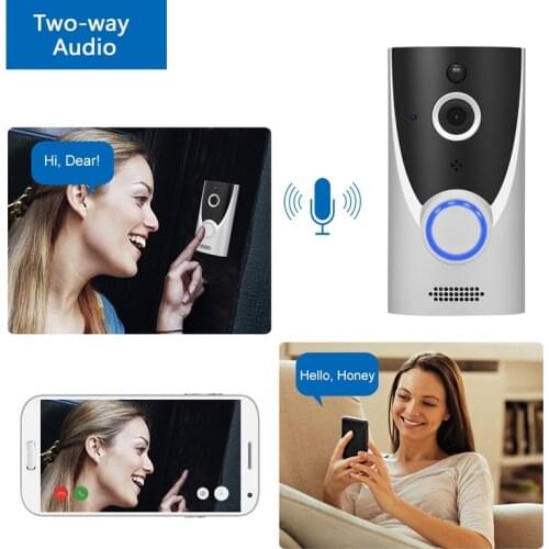 WiFi Doorbell 1080P HD Wireless Video Intercom Two-Way Audio Home Security Camera Infrared IR Video Doorbell