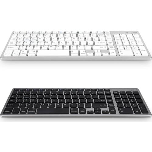 Bluetooth Keyboard 102 Keys Rechargeable Bluetooth Wireless Keyboard with Number Pad for Laptop Tablet Cellphone