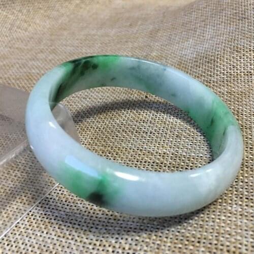 57mm Lavender Green stoneite stone Bangle Bracelet Handmade A013