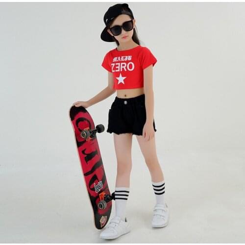 Kids Jazz Clothing Hip Hop Dancing Costume for Girls Soft Crop Top and Pant Ballroom Dance Clothes Children Stage Costumes