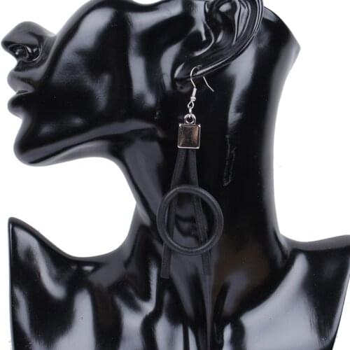 Ethnic Form Rubber Earrings Geometric Long Chain Big Circle Drop Earrings For Women Aesthetic Body Jewelry Charms Gift For Mom