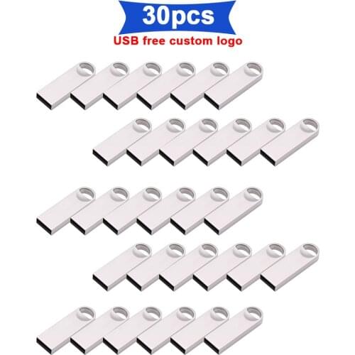 30pcs/lot Custom Logo USB2.0 Flash Drive Metal Pendrive128GB USB Stick 32GB Pen Drive 64GB 16GB USB Flash 8GB4GB for Photography
