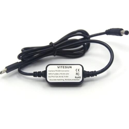 FW50 FZ100 LP-E6 BP-511 DMW-BLB13 USB-C PD Adapter Cable for DR-E6 DR-E18 DMW-DCC3 DR-400 dc coupler Camera