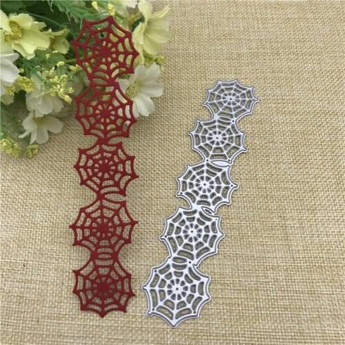 Halloween Spider Web Lace Border Edge Metal Cutting Dies Stencils For Card Making Decorative Embossing Suit Paper Cards Stamp