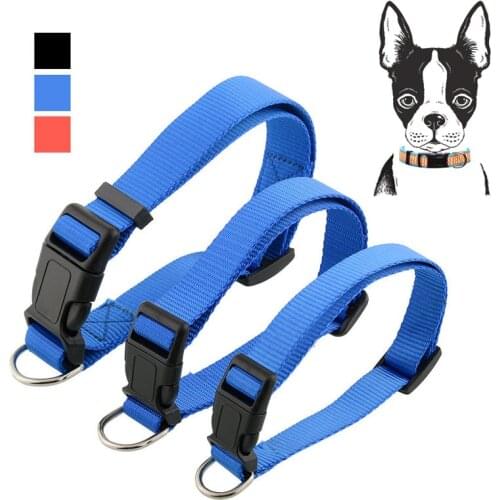 2018 New 3 Colors Durable Adjustable Blue Soft Nylon Pet Puppy Cat Dog Collar Safety Seat Belt Harness with Buckle M/L/XL
