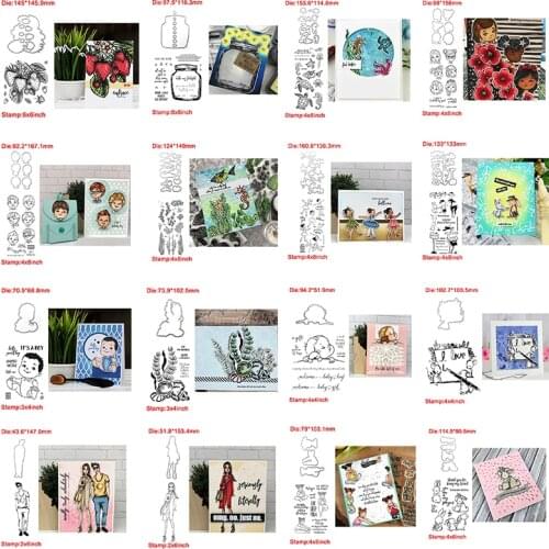 Featured Diverse Pattern Word People Metal Cutting Dies&Transparent Clear Stamps For DIY Scrapbooking Album paper Cards new 2020