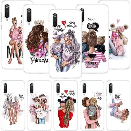 Super Mom Baby Fashion Girl Phone Case For Xiaomi Redmi Note 10 9 8 Pro 9S 8 8T 7 6 5 6A 7A 8A 9A 9C 4X S2 K20 K30 Art Cover Coq