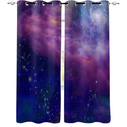 Milky Way Stars Purple Blackout Curtains For Living Room Bedroom Window Treatment Blinds Drapes Kitchen Curtains