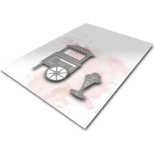 CH 2021 New Arrival Install ice cream truck 3D Gift Stitched DIY Scrapbooking Stamps Craft Embossing Die Cut Making Stencil Temp
