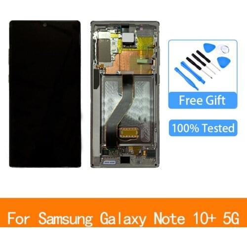 6.8''Original Super AMOLED Display for SAMSUNG Galaxy Note10 Plus Note10+5G N975 LCD with Frame Touch Screen Digitizer Assembly