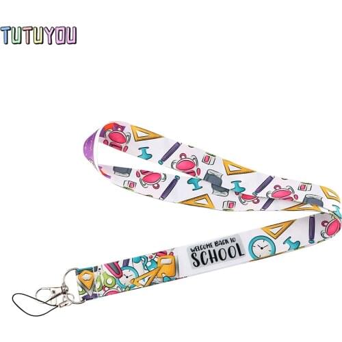PC3093 Stationery School Supplies Creative Lanyard Badge ID Lanyards Phone Rope Key Lanyard Neck Straps Student Kid Accessories