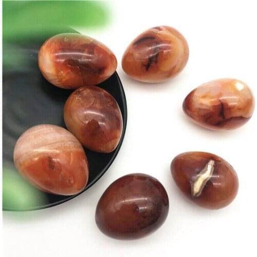 Drop Shipping Medium Size Natural Red Orange Carnelian Agate Egg Shaped Geode Polished Stones Natural Stones and Crystals