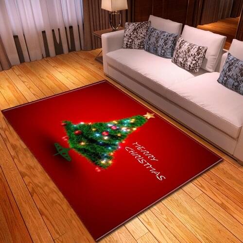 Christmas Day Home Decor Rugs 3D Christmas Santa Claus Kitchen Dinning Room Fireplace Anti-slip Mats Flannel Xmas party Carpets