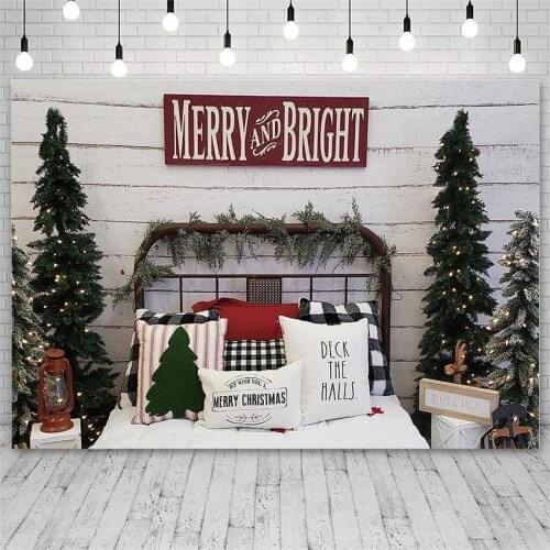 Avezano Christmas Backdrop Tree Pillow Lighting Indoor Decor Banner Board Portrait Photography Background Photo Studio Photozone