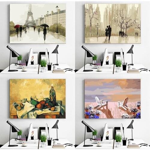 DIY Paint By Number Art Mural Nordic Modern Home Decoration Canvas Poster Adult Children Hand Painted Oil Painting Gift