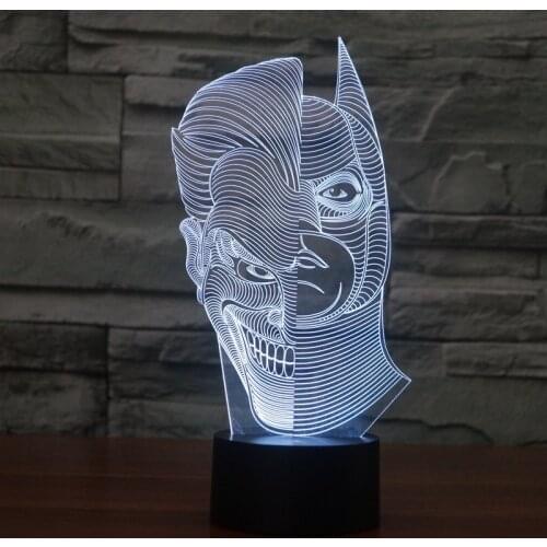 [Seven Neon]free Shipping double-faced man Acrylic 7Colors Desk Lamp 3D Lamp Novelty Led Night Light Millennium Falcon Light