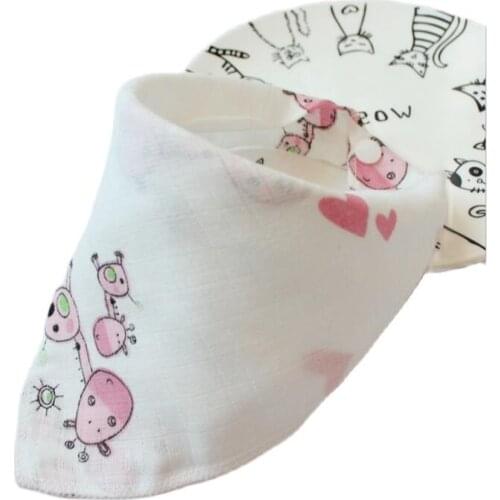 Bandana Bib Burp Cloth Baby Bibs for Boys Girls Animal Print Smock Cotton Baby Scarf Feeding Collar Burp