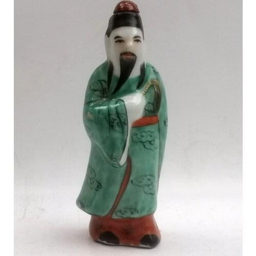 YIZHU CULTUER ART Ancient Collected China Famille rose Porcelain Eight Immortals Snuff Bottle Family Decoration Gift