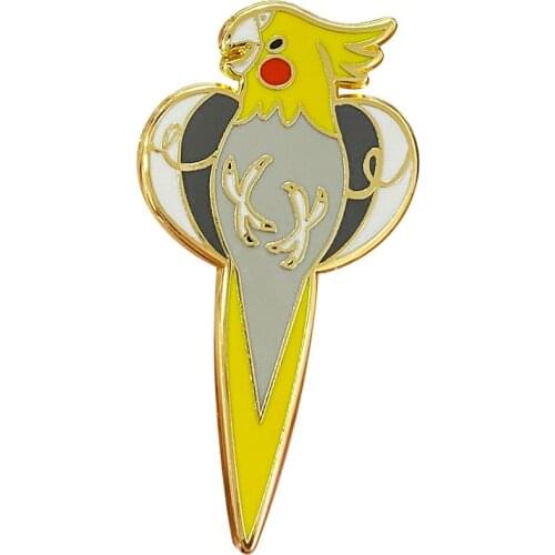 Yellow Cockatiel Feathered Friends weiro bird quarrion Pet Enamel Pin small Parrot brooch