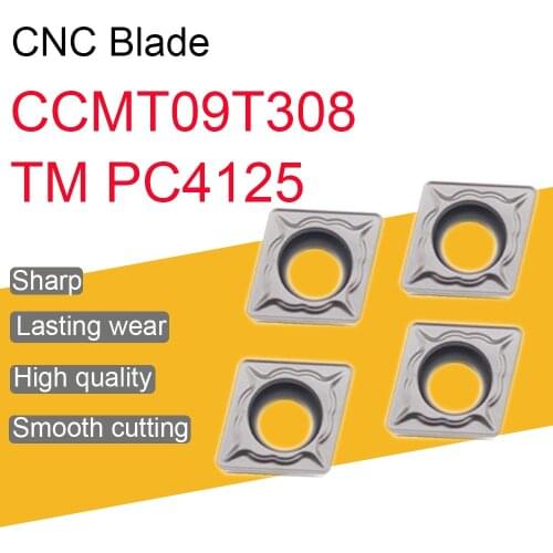 10PCS Carbide Inserts CCMT09T308 TM PC4125 High Quality CCMT09 Blade Metal Inner Hole Turning Tools CNC Machining Lathe Tool