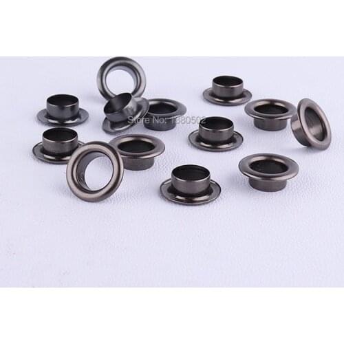 100pcs/lot 10*6*5mm iron black color Eyelets round with washer Garment accessories
