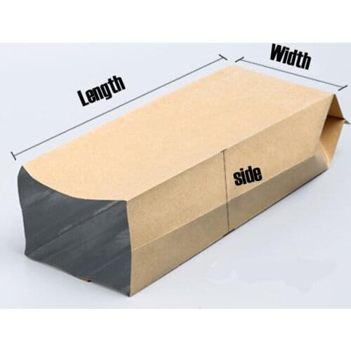 100pcs/lot Capacity 12g/15g/20g/30g/50g/100g Kraft Paper Matte/foil Organ Bag Pollen Tea Storage Seal Pockets Cotton Packing