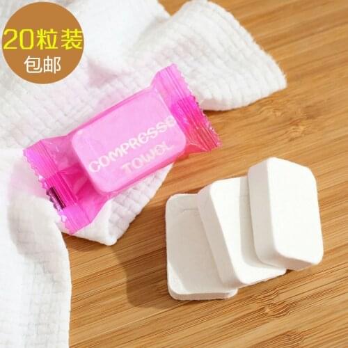 20pcs Disposable Pure Cotton Compressed Portable Travel Face Towel Water Wet Wipe Washcloth Napkin Moistened Tissues