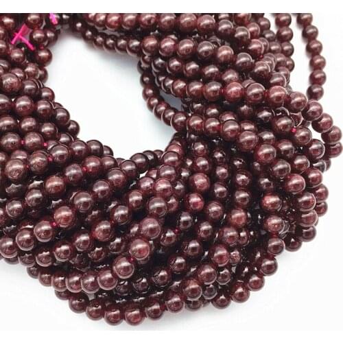 39 cm Natural Garnet Round Bead 6 mm 7 mm For DIY Bracelets Necklaces Women jewelry Really Stone Not Glass Nature Color