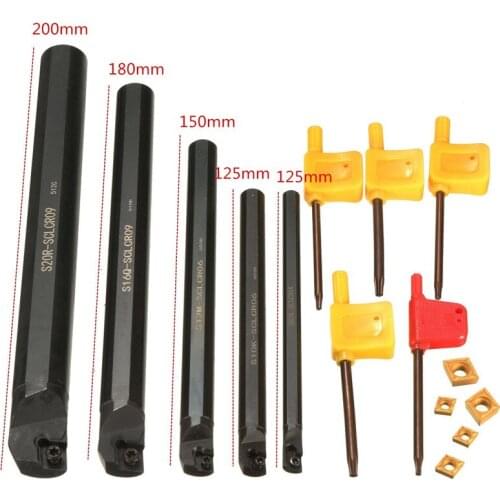 5Pcs/Lot Of 7 10 12 16 20mm SCLCR Lathe Turning Holder Boring Bar Insert For CCMT For Semi-finishing S7/S10/S12/S16S20-SCLCR09