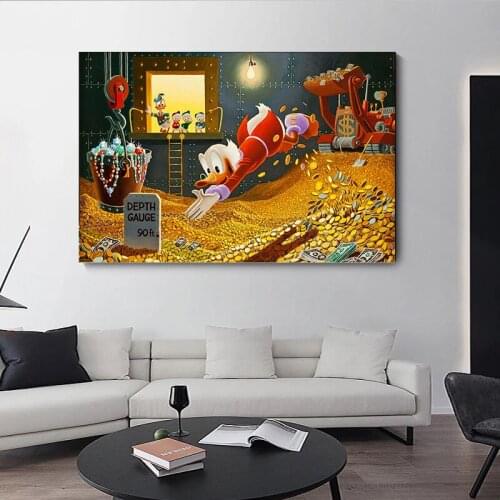 DIY 5D Diamond PaintingDisney Graffiti Millionaire Money Donald Duck Posters and Anime Wall Art Pictures for Room Home Decor