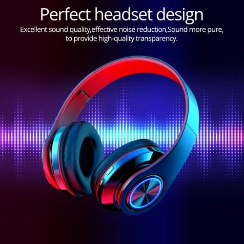 B39 Wireless Headset Bluetooth 5.0 Colorful LED Bass Stereo Wireless Earphones Ove-Ear Headphones With Mic for Phone Mp3 PC
