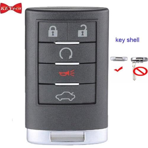 KEYECU for Cadillac CTS DTS Escalade Remote Car Key Shell Case Fob for OUC6000066