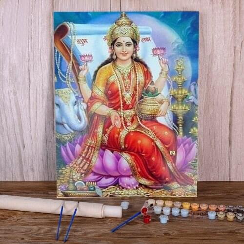 Buddha India Ganesha Painting By Numbers Set Oil Paints 50*70 Boards By Numbers New Design Crafts For Handicraft