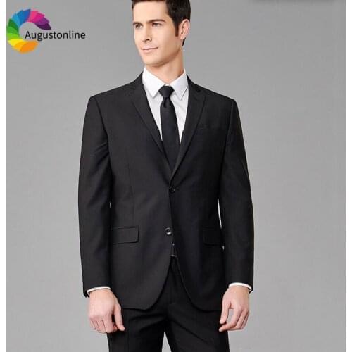 Formal Business Black Men Suits Pants 2Pieces Tailored Wedding Suits Custom Made Groom Tuxedos Slim Fit Prom Best Man Blazers
