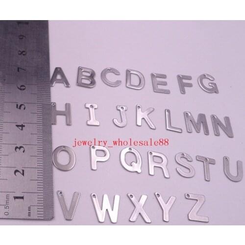GNAYY wholesale price in bulk set of 26 letter (A-Z) stainless steel DIY Jewelry findings pendant charms handmade Jewelry