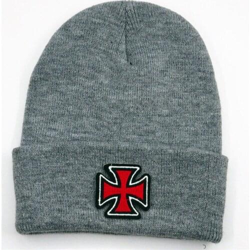 Cross embroidery Cotton Thicken knitted hat winter warm hat Skullies cap beanie hat for kid men women 295