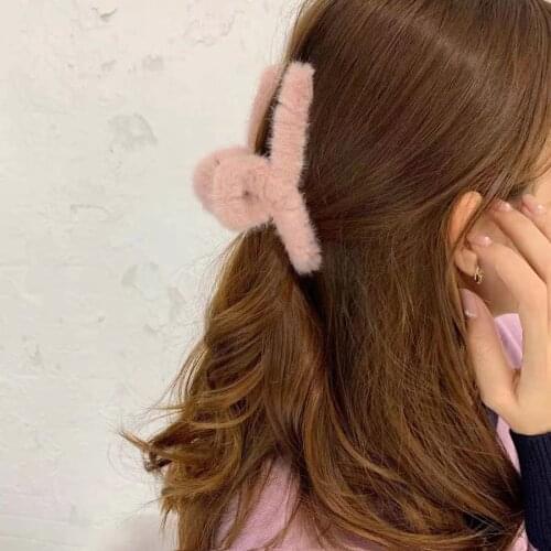 Korea Fashion Plush hairpin hairclip for girl women Hair Crab Clamp Hairgrip Hairpin Hair Accessories For Women Party Jewelry