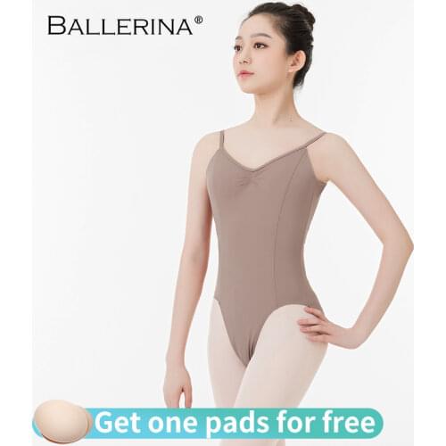 Ballerina ballet leotard women aerialist Practice Dance Costume white edge Sling gymnastics Leotard Adulto 5129